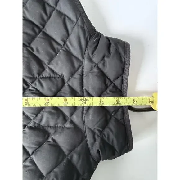 J Crew Women’s Black Quilted 70% Down Coat /Jacket Full Zip /Snaps /Pockets Sz S - Picture 10 of 10
